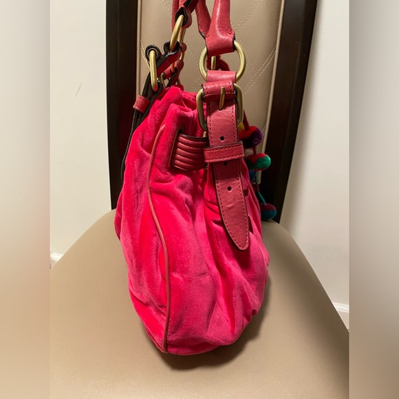 Juicy Couture Pink Velour Hobo Vintage Handbag - Picture 6 of 11